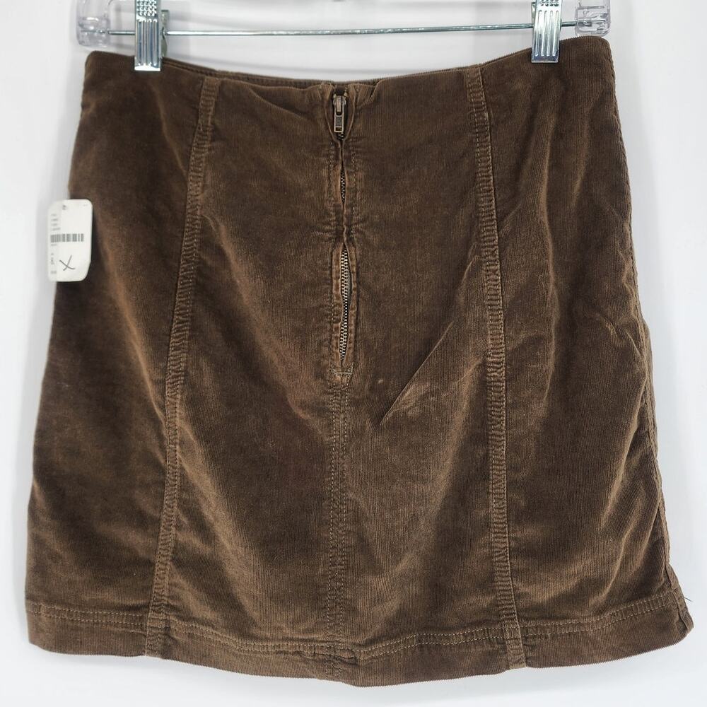 Free People Corduroy Mini Skirt Moss Green Women's Size 8 NWT - Picture 3 of 8